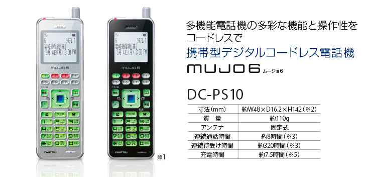 多機能電話機の多彩な機能と操作性をコードレスで:MUJO6(DC-PS10)